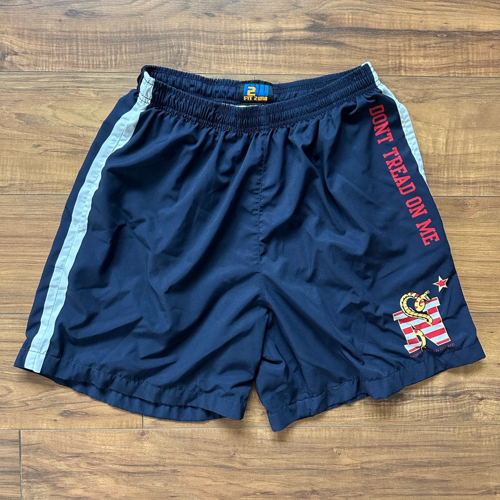 Men's Navy 'Don't Tread On Me' Athletic Shorts Size Men’s: Medium